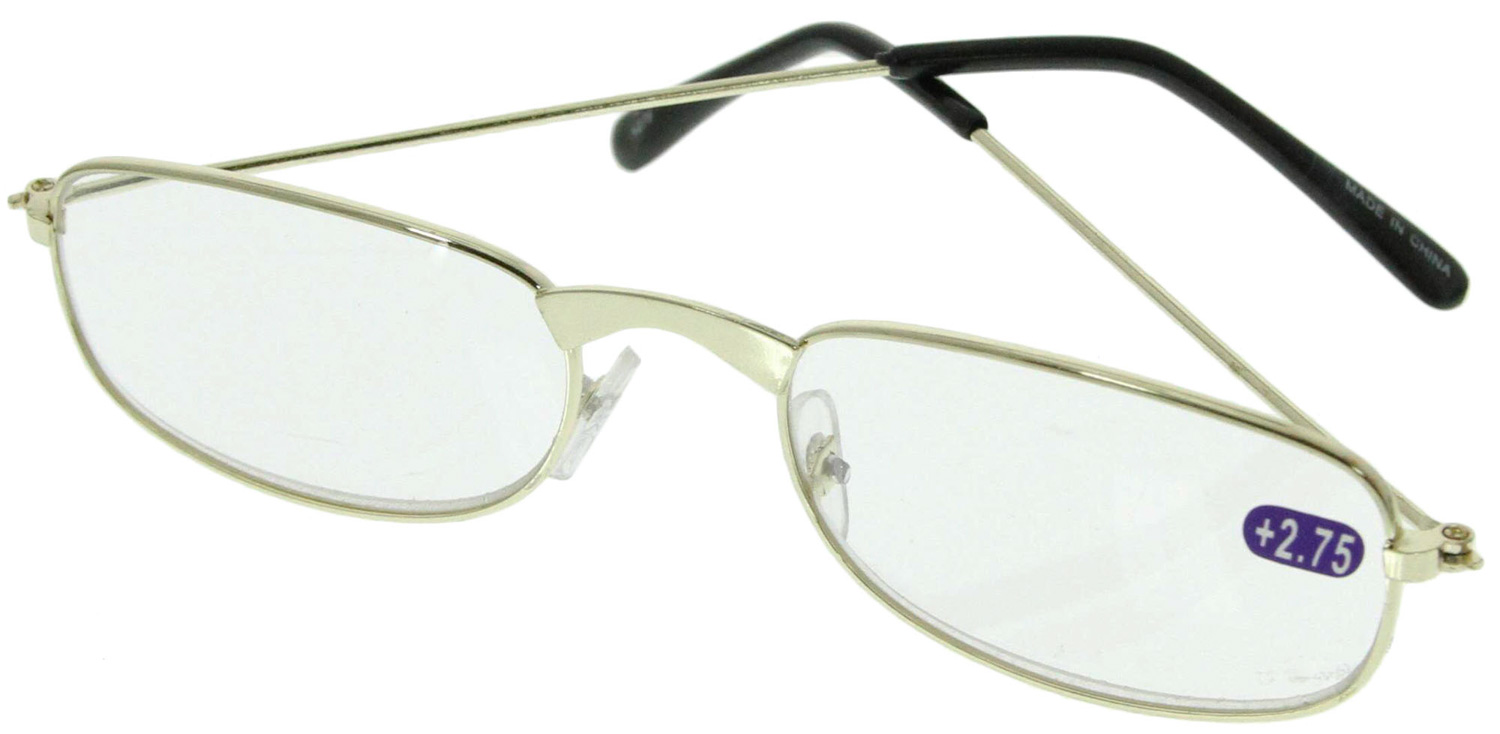 Reading Glasses Gold Color Metal Frame 2 75x eBay