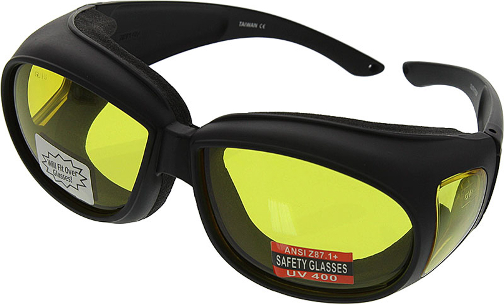 Safety Fit Over Glasses Yellow Tint Lens eBay